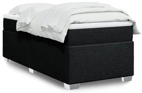 vidaXL Cama com molas/colchão 80x200 cm tecido preto