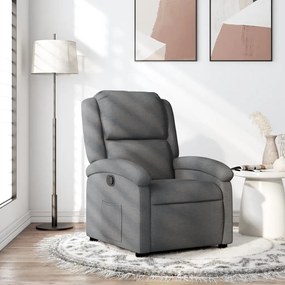 vidaXL Poltrona reclinável tecido cinzento-escuro