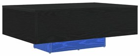 Mesa de Centro vidaXL com Luzes LED Carvalho Preto 85x55x31 cm