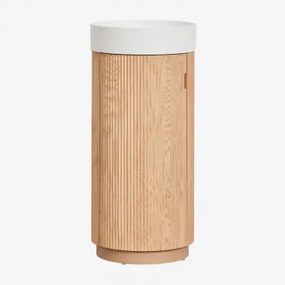 Conjunto De Móvel De Casa De Banho Ø40 Cm Em Madeira Com Lavatório Integrado Freia Madeira Natural - Sklum