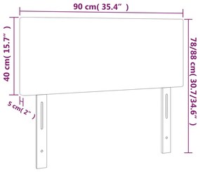 Cabeceira de cama tecido 90x5x78/88 cm cinzento-claro