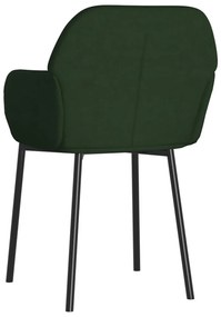 Cadeiras de jantar 2 pcs veludo verde-escuro