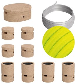 Filé System Symmetric Kit - with 5m string light cable and 9 indoor wooden components