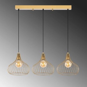 Chandelier Teldamla – Dourado Brilhante – 76 x 22 x 120 cm