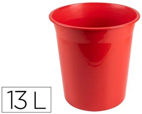 Cesto Plástico Q-Connect Vermelho Opaco 13 Litros