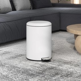 Balde de Lixo para Cozinha 20L com Pedal Tampa com Fechamento Suave e Cubo Amovível 36x30x44 cm Creme