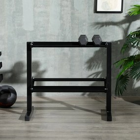Suporte para Halteres de 2 Níveis Suporte de Armazenamento para Halteres 92,5x50,5x80,5 cm Preto