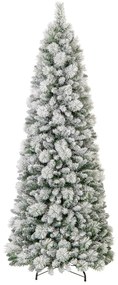 Árvore de Natal artificial de 210 cm com agulhas de pinheiro, 680 pontas de ramos, 200 luzes LED brancas quentes e secção verde