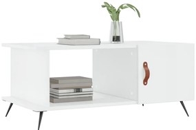 Mesa de centro 90x50x40 cm madeira processada branco brilhante