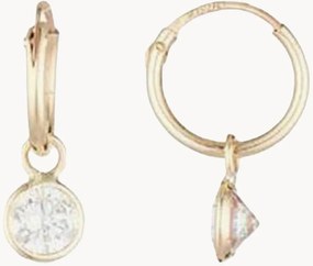 Brincos de argola em ouro amarelo com zircónias Nicolai