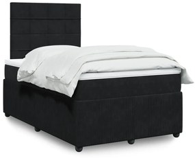 Cama boxspring com colchão 120x200 cm veludo preto