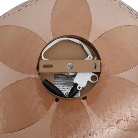 Candeeiro de Teto de Design Bronze Escuro com Vidro Canelado Âmbar - Kemner