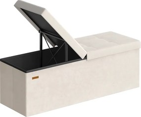 Banco com espaço de arrumação e tampa rebatível  38 x 110 x 38 cm bege cappuccino