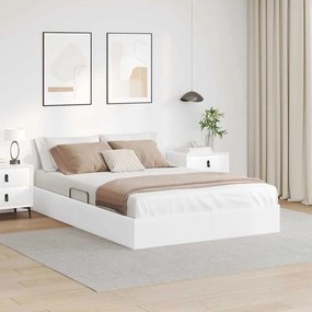 vidaXL Cama com Armazenamento Branco Puro 140 x 190 cm Couro sintético
