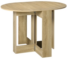 HOMCOM Mesa de Sala de Jantar Dobrável com 2 Laterais Mesa Auxiliar de Madeira para Cozinha Sala de Estar 104x76x73,7 cm Madeira | Aosom Portugal
