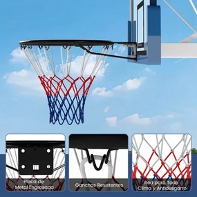 Aro de basquetebol de 45 cm de alta resistência para montagem na parede com mola dupla e rede Preto