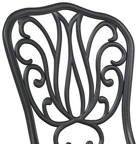 Conjunto de Jardim bistrô de 3 Peças vidaXL Preto em Alumínio Fundido