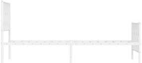 Estrutura de cama com cabeceira e pés 100x200 cm metal branco
