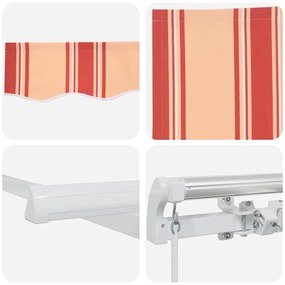 Toldo Retrátil Manual Amarelo e Laranja - 300 x 250 cm