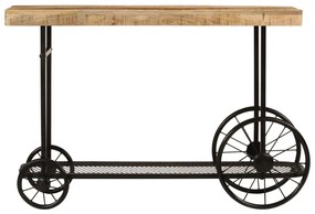 Armário consola 112x36x76cm madeira de mangueira maciça e ferro