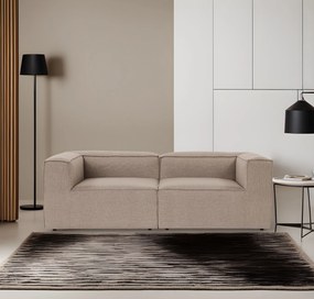 Sofá de 2 Lugares Fora – Castanho – 214x66x105 cm