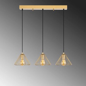Chandelier Soylu – Dourado Brilhante – 72 x 20 x 117 cm