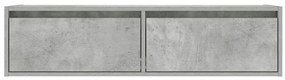 Móvel de TV com luzes LED 100X35,5x25 cm cinzento cimento