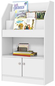 Estante para Brinquedos Infantil Estante para Crianças de 3 a 8 Anos para Brinquedos Sapatos Livros 60x29,5x100 cm Branco