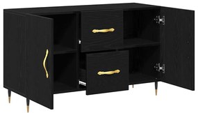 Aparador Preto Carvalho 100x36x60 cm Madeira Sintética