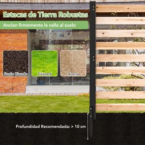 Conjunto de 3 Painéis de Vedação de Jardim, 98 x 107 cm, Instalação sem Escavação, Natural