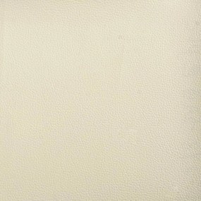 Sofá de 3 lugares 180 cm couro artificial cor creme