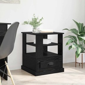 vidaXL Armário de Cabeceira com gaveta Carvalho preto 50 x 50 x 60 cm