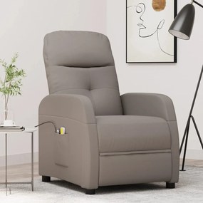 3073614 vidaXL Poltrona de massagens elétrica reclinável tecido cinza-acast.