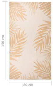 Tapete de tecido plano para exterior 80x150 cm padrão folhas