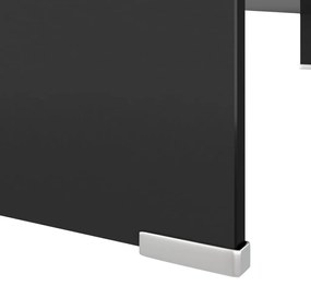 Suporte de TV/monitores em vidro preto 110x30x13 cm