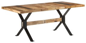 Mesa de jantar 180x90x76 cm madeira de mangueira áspera