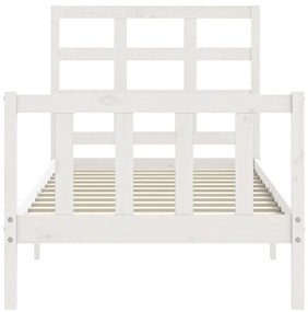 Cama sem colchão 90x200 cm madeira de pinho maciça branco