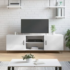 vidaXL Móvel de TV 150x30x50 cm derivados de madeira branco brilhante