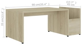 Mesa de centro 90x45x35 cm derivados de madeira carvalho sonoma