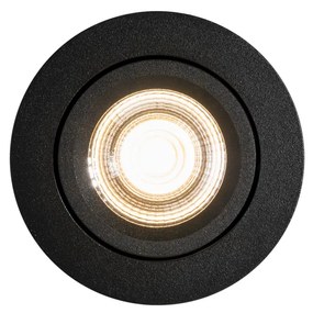 Foco embutido preto inclinável 8,2cm com LED regulável até IP54 Ultra Slim - Pupil Moderno