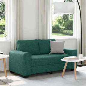 Sofá de 2 lugares 120 cm tecido verde-escuro