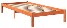 Cama com estante sem colchão 75x190cm pinho maciço castanho-mel