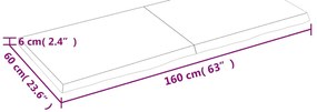 Prateleira de parede 160x60x(2-6) cm carvalho tratado castanho