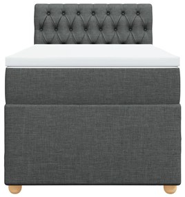 Cama com molas/colchão 80x200 cm tecido cinzento-escuro