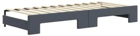 Sofá-cama c/ gavetão e gavetas 80x200 cm veludo cinzento-escuro
