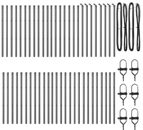 Posts de cerca 52 pcs Cinza Ø32mm 120cm Aço Galvanizado