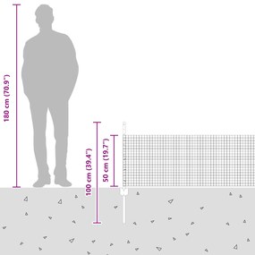 Cerca de Fio Soldado com 44 Postes U Prata 0.5x100 m Aço