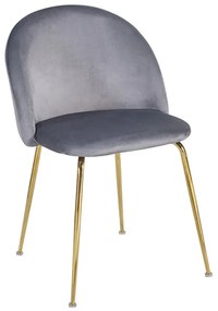 Cadeira Golden Dalnia Veludo - Cinza escuro