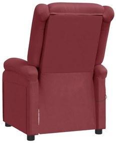 Cadeira de massagens couro artificial vermelho tinto