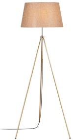Candeeiro de Pé Tripod – Vintage Castanho Claro – 65 x 65 cm, Altura 1